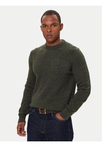 Barbour Sweter Essential Tisbury MKN0844GN79 Zielony Regular Fit. Kolor: zielony. Materiał: wełna