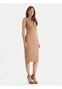 Marciano Guess Sukienka koktajlowa 6RGK18 9373Z Beżowy Regular Fit. Kolor: beżowy. Materiał: syntetyk. Styl: wizytowy #1