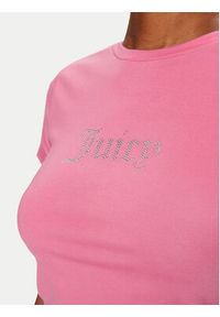 Juicy Couture T-Shirt Dot Ruched JCWCT24311 Różowy Slim Fit. Kolor: różowy #5