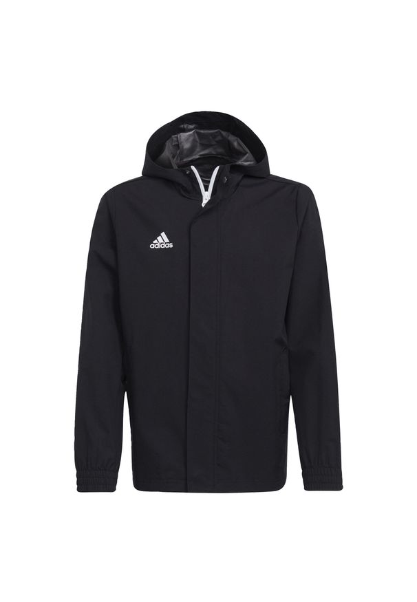 Adidas - Kurtka treningowa dla dzieci adidas Entrada 22 All Weather. Kolor: czarny. Sport: piłka nożna