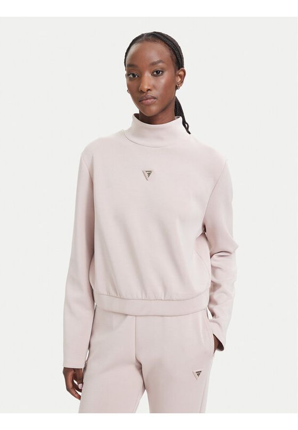 Guess Bluza V4YQ05 KCAY2 Różowy jasny Regular Fit. Kolor: różowy. Materiał: syntetyk