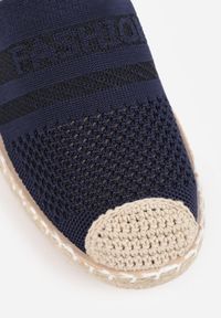 Born2be - Granatowe Espadryle na Płaskiej Podeszwie z Plecionki Chorisa. Okazja: na co dzień, do pracy. Kolor: niebieski. Materiał: len, jeans. Obcas: na płaskiej podeszwie. Styl: casual #9