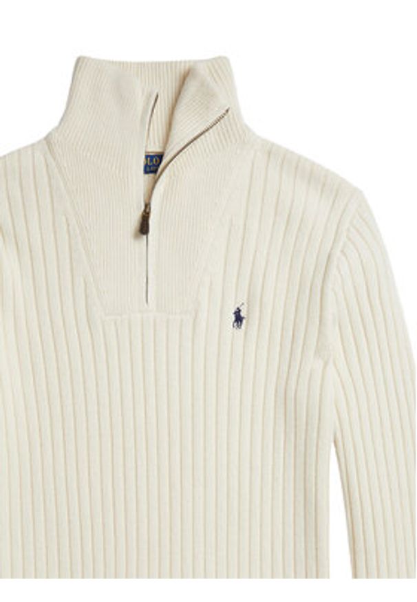 Polo Ralph Lauren Sweter 710974167003 Beżowy Regular Fit. Typ kołnierza: polo. Kolor: beżowy. Materiał: bawełna