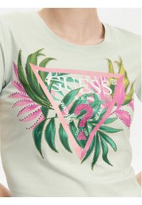 Guess T-Shirt W5GI07 J1314 Turkusowy Slim Fit. Kolor: turkusowy. Materiał: bawełna #5