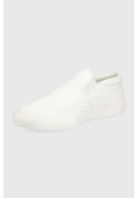 Levi's® - Levi's tenisówki Decon Slip On S damskie kolor biały. Okazja: na spotkanie biznesowe. Nosek buta: okrągły. Zapięcie: bez zapięcia. Kolor: biały. Materiał: włókno, guma. Styl: biznesowy #4