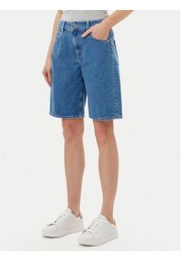 Pepe Jeans Szorty jeansowe PL801189 Niebieski Regular Fit. Kolor: niebieski. Materiał: bawełna