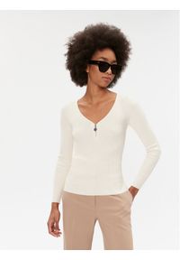 Morgan Bluzka 232-MBANZA Écru Slim Fit. Materiał: wiskoza