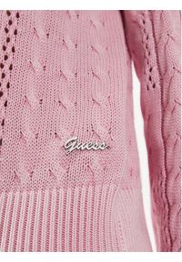 Guess Sweter W4YR11 Z2BB0 Beżowy Regular Fit. Kolor: beżowy. Materiał: bawełna