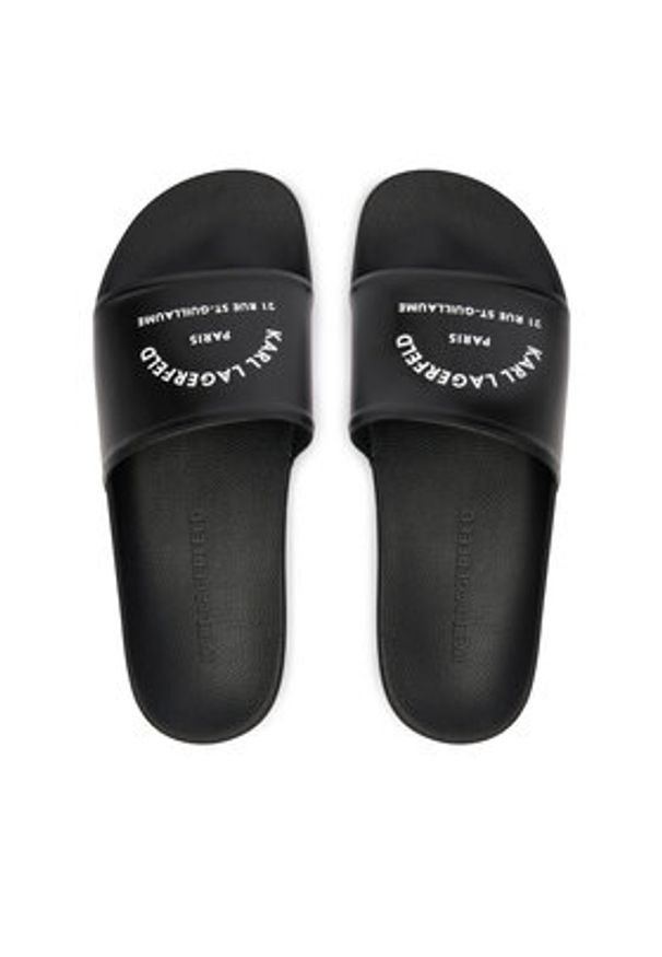 Karl Lagerfeld - KARL LAGERFELD Klapki KL70008C Czarny. Kolor: czarny. Materiał: syntetyk