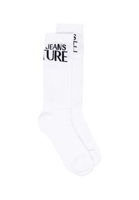 Versace Jeans Couture - VERSACE JEANS COUTURE - Białe skarpety z logo. Kolor: biały #1
