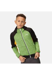 Regatta - Prenton II Regata dziecięcy turystyczny softshell z kapturem. Typ kołnierza: kaptur. Kolor: żółty, zielony, wielokolorowy. Materiał: softshell #1