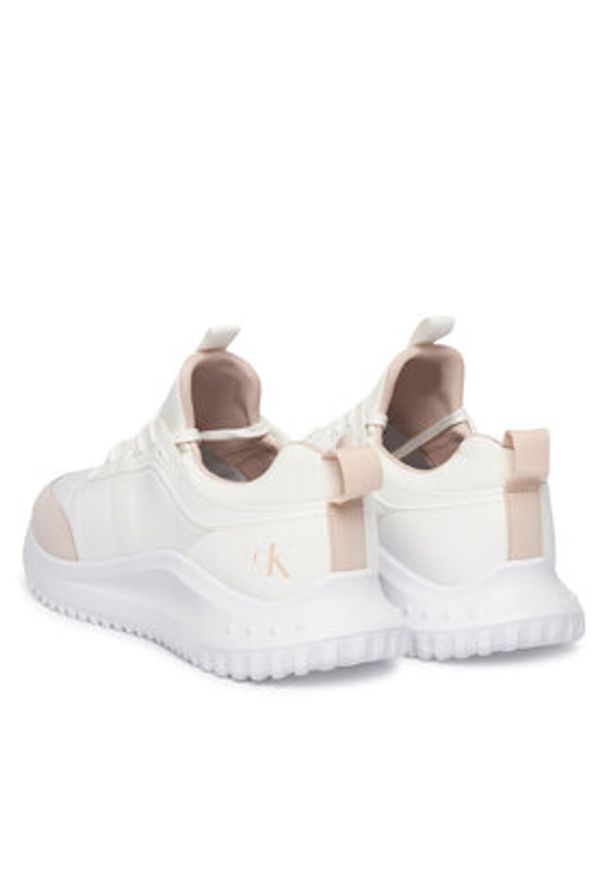 Calvin Klein Jeans Sneakersy Eva Runner Laceup Sock Mat Mix YW0YW02064 Biały. Kolor: biały. Materiał: materiał