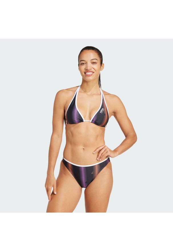 Adidas - Bikini Tiro Neckholder. Kolor: biały, wielokolorowy, czarny. Materiał: materiał