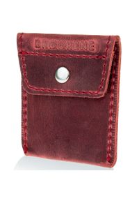 Skórzana bilonówka coin wallet BRODRENE CW02 czerwona. Kolor: czerwony. Materiał: skóra #1