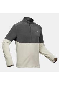 quechua - Polar turystyczny męski Quechua MH500. Kolor: wielokolorowy, beżowy, szary. Materiał: materiał, poliester