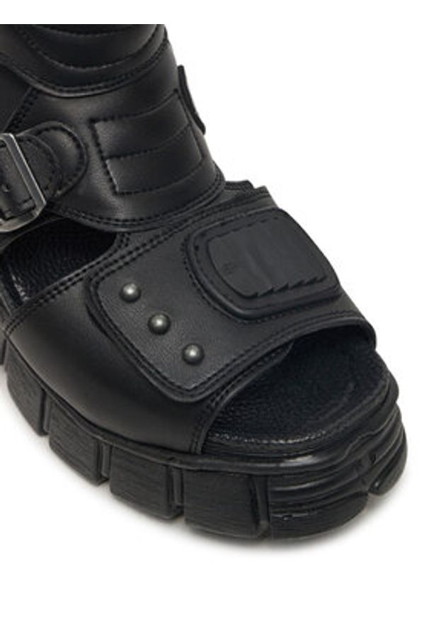 NEW ROCK Sandały M-BIOS106-V2 Czarny. Kolor: czarny. Materiał: skóra. Styl: rockowy