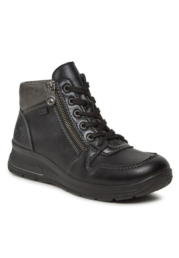 Rieker Botki L7703-00 Czarny. Kolor: czarny