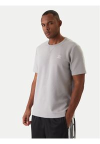 Adidas - adidas T-Shirt Trefoil Essentials Waffle KE1203 Szary Regular Fit. Kolor: szary. Materiał: syntetyk, bawełna #1