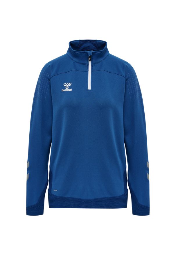 Damska bluza dresowa half zip Hummel Lead. Kolor: niebieski. Materiał: dresówka. Sport: piłka nożna