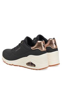 skechers - Skechers Sneakersy UNO Wedge - Hi Steps (177520-BBK) 177520/BLK Czarny. Kolor: czarny. Materiał: skóra #5