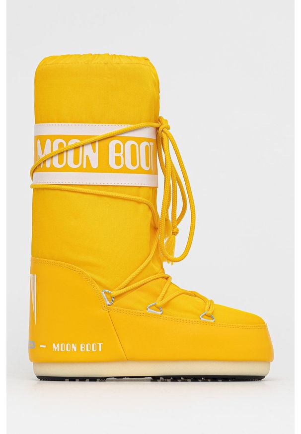 Moon Boot - Śniegowce Nylon 14004400.MOON.BOOT.NYLO-CREAM. Nosek buta: okrągły. Zapięcie: sznurówki. Kolor: żółty. Materiał: nylon