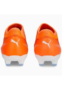 Buty piłkarskie Puma Ultra Match Ll FG/AG 107229 01 pomarańczowe pomarańcze i czerwienie. Kolor: pomarańczowy. Materiał: materiał, syntetyk. Szerokość cholewki: normalna. Sport: piłka nożna