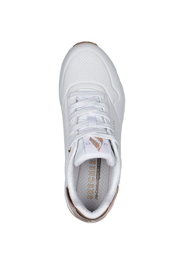 skechers - Buty do chodzenia damskie Skechers Unogolden Air. Kolor: biały, wielokolorowy. Materiał: guma, materiał, tkanina, syntetyk. Sport: turystyka piesza
