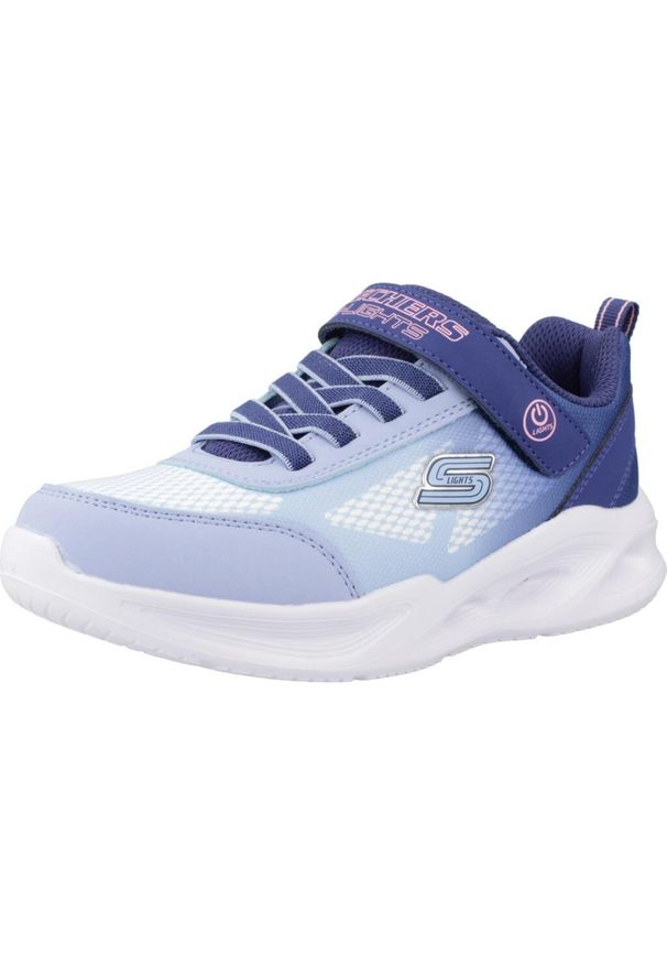 skechers - Buty do chodzenia dla dzieci Skechers Sola Glow. Kolor: niebieski. Materiał: syntetyk, materiał. Szerokość cholewki: normalna. Model: Skechers Sport. Sport: turystyka piesza
