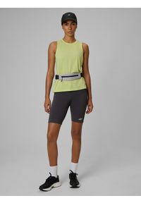 4f - 4F Legginsy kolarki do biegania szybkoschnące damskie - szare L. Stan: podwyższony. Kolor: szary. Sport: fitness, bieganie #1