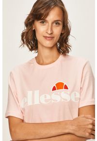 Ellesse - T-shirt SGS03237-White. Okazja: na co dzień. Kolor: różowy. Wzór: nadruk. Styl: casual #5