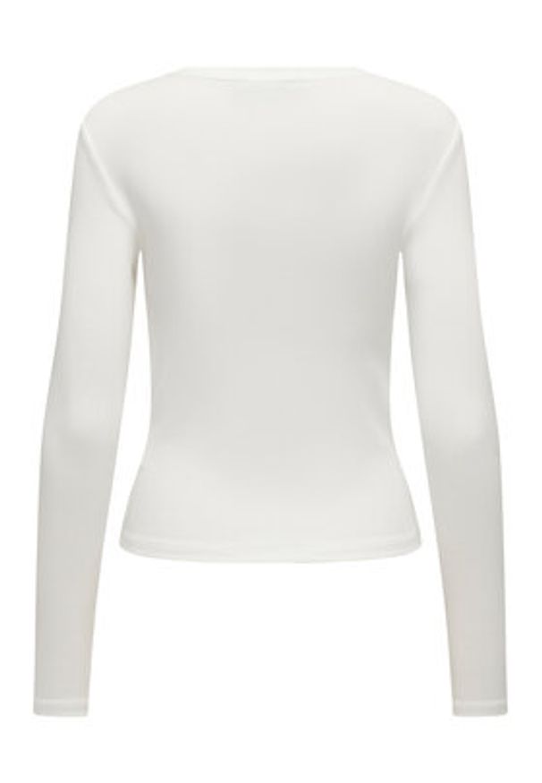 only - ONLY Bluzka Riley 15323159 Biały Slim Fit. Kolor: biały. Materiał: bawełna