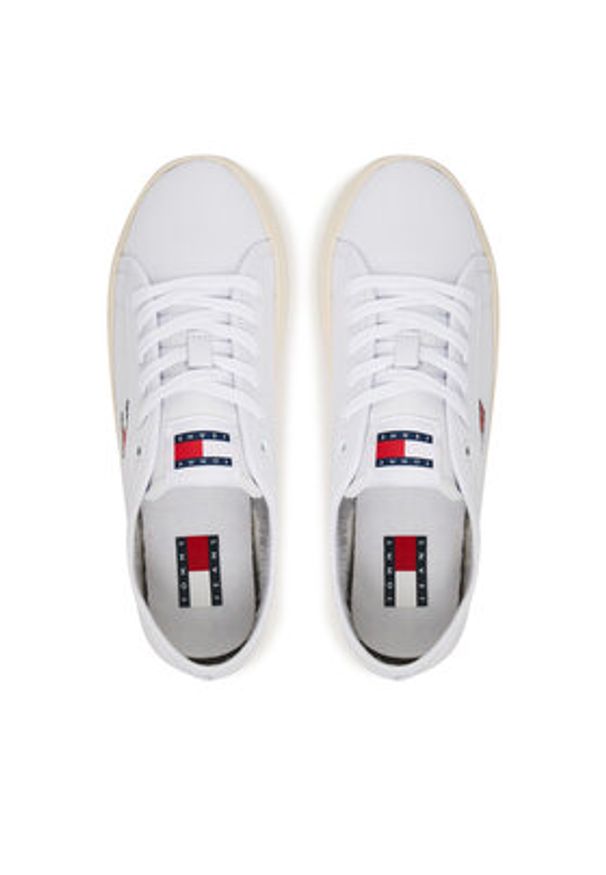 Tommy Jeans Tenisówki Tjw Lightweight Court EN0EN02875 Biały. Kolor: biały. Materiał: skóra