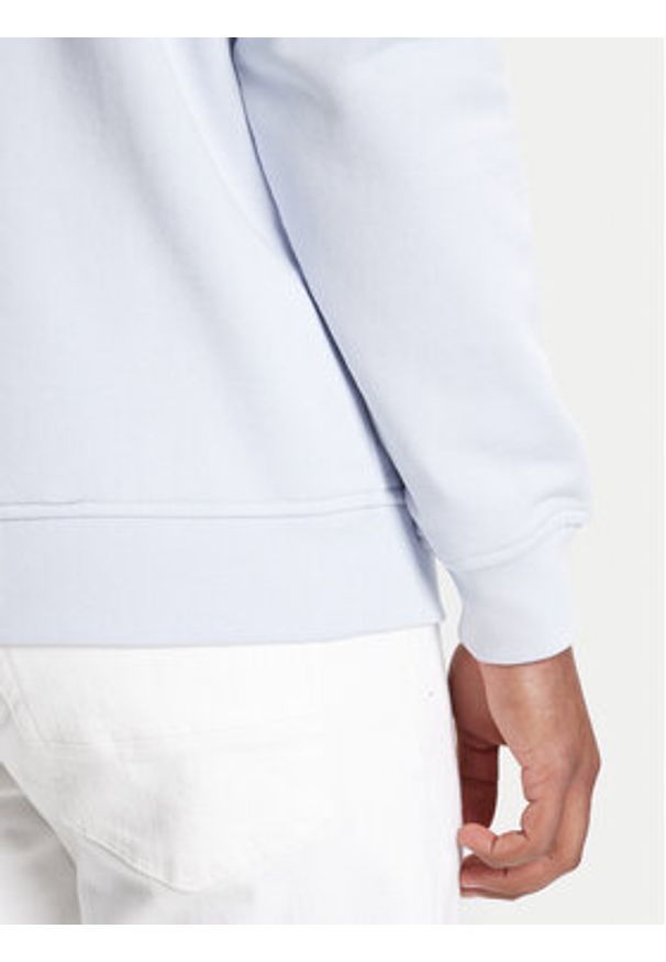Karl Lagerfeld - KARL LAGERFELD Bluza 705091 553917 Błękitny Regular Fit. Typ kołnierza: dekolt w karo. Kolor: niebieski. Materiał: bawełna