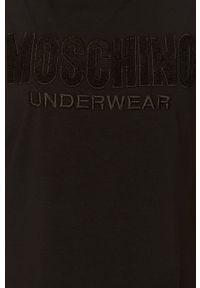 Moschino Underwear - T-shirt. Okazja: na co dzień. Kolor: czarny. Materiał: bawełna, dzianina, elastan. Wzór: nadruk. Styl: casual #3