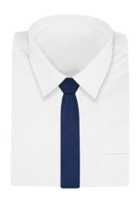 Alties - Granatowy Elegancki Męski Krawat -ALTIES- 7cm, Stylowy, Klasyczny, Jednokolorowy. Kolor: niebieski. Materiał: tkanina. Styl: elegancki, klasyczny #2