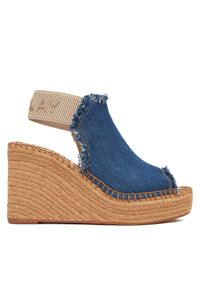 Replay - REPLAY Sandały Jess Tyne Denim Wedge Sandal GWP4G.000.C0036T Niebieski. Kolor: niebieski. Materiał: materiał