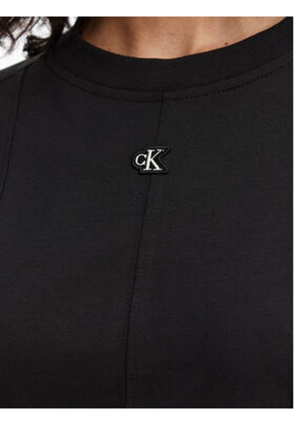 Calvin Klein Jeans Sukienka codzienna LV047F229G Czarny Regular Fit. Okazja: na co dzień. Kolor: czarny. Materiał: bawełna. Typ sukienki: proste. Styl: casual