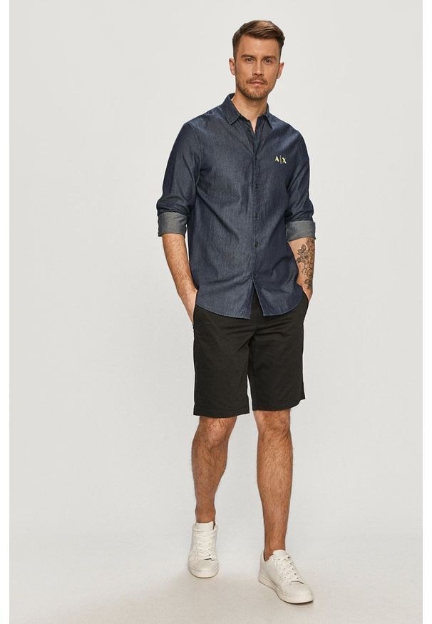 Armani Exchange - Szorty. Kolor: czarny