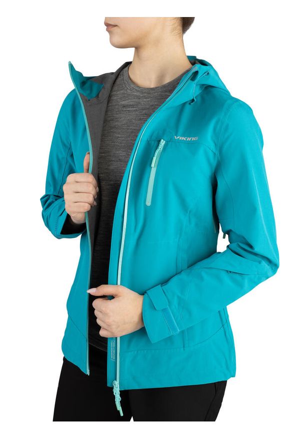 Kurtka damska trekkingowa Viking Trek Pro 2.0 Lady. Kolor: wielokolorowy, turkusowy, niebieski