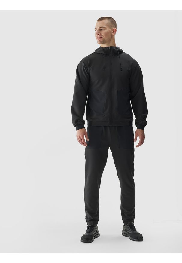 4f - 4F Spodnie treningowe szybkoschnące męskie - szare XL. Kolor: szary. Materiał: elastan, materiał, włókno, dzianina, syntetyk. Wzór: ze splotem, jednolity. Sport: fitness