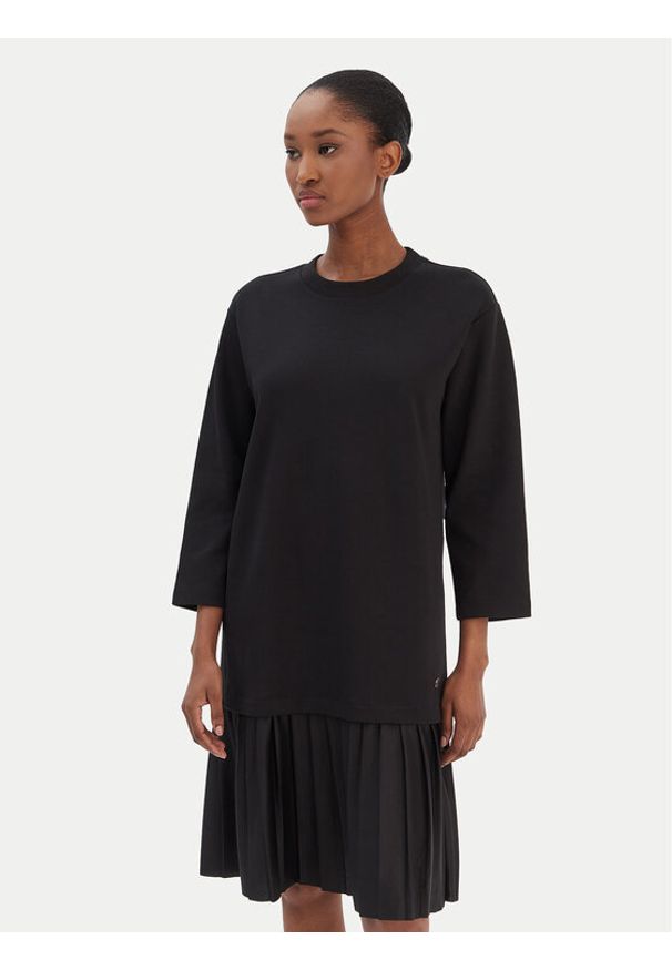 JOOP! Sukienka codzienna Tarika 10007096 Czarny Relaxed Fit. Okazja: na co dzień. Kolor: czarny. Materiał: bawełna, syntetyk. Typ sukienki: proste. Styl: casual