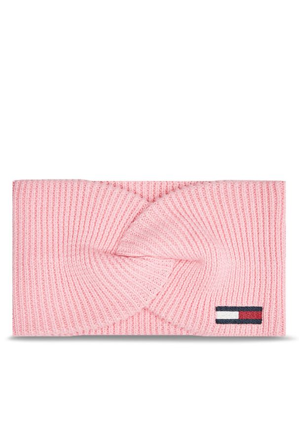 TOMMY HILFIGER - Tommy Hilfiger Opaska materiałowa Elongated Flag AW0AW16776 Różowy. Kolor: różowy. Materiał: bawełna, materiał