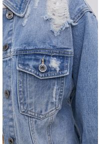 Answear Lab Kurtka jeansowa damska przejściowa oversize. Kolor: niebieski. Materiał: jeans. Styl: wakacyjny #5