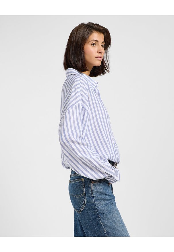 Lee - DAMSKA KOSZULA LEE ELASTICATED SHIRT SURF BLUE STRIPE 112363503