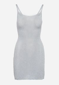 Born2be - Jasnoniebieska Dopasowana Sukienka z Metaliczną Nicią Liresine. Okazja: na co dzień. Kolor: niebieski. Długość rękawa: na ramiączkach. Wzór: aplikacja. Typ sukienki: proste. Styl: klasyczny, casual #4