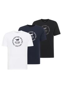 3-Pak T-Shirt Mustang Style Alex Biały Czarny Granatowy. Kolor: biały, niebieski, wielokolorowy, czarny #1
