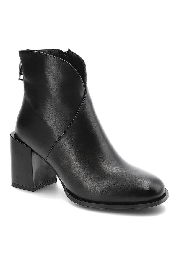 Czarne Botki Filippo Eleganckie Buty Na Obcasie. Okazja: na spacer. Wysokość cholewki: za kostkę. Kolor: czarny. Materiał: syntetyk, futro, skóra ekologiczna. Szerokość cholewki: normalna. Obcas: na obcasie. Styl: elegancki. Wysokość obcasa: średni