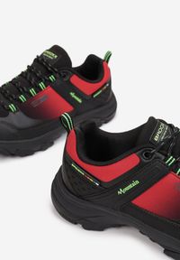 Born2be - Czarno-Czerwone Buty Sportowe Aeztora. Okazja: na spacer. Nosek buta: okrągły. Zapięcie: sznurówki. Kolor: czarny. Materiał: materiał. Szerokość cholewki: normalna. Sport: turystyka piesza, wspinaczka #2