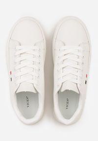 Born2be - Białe Klasyczne Sneakersy VICES w Stylu Tenisówek na Grubej Podeszwie Galanatea. Kolor: biały. Materiał: jeans. Wzór: gładki #8