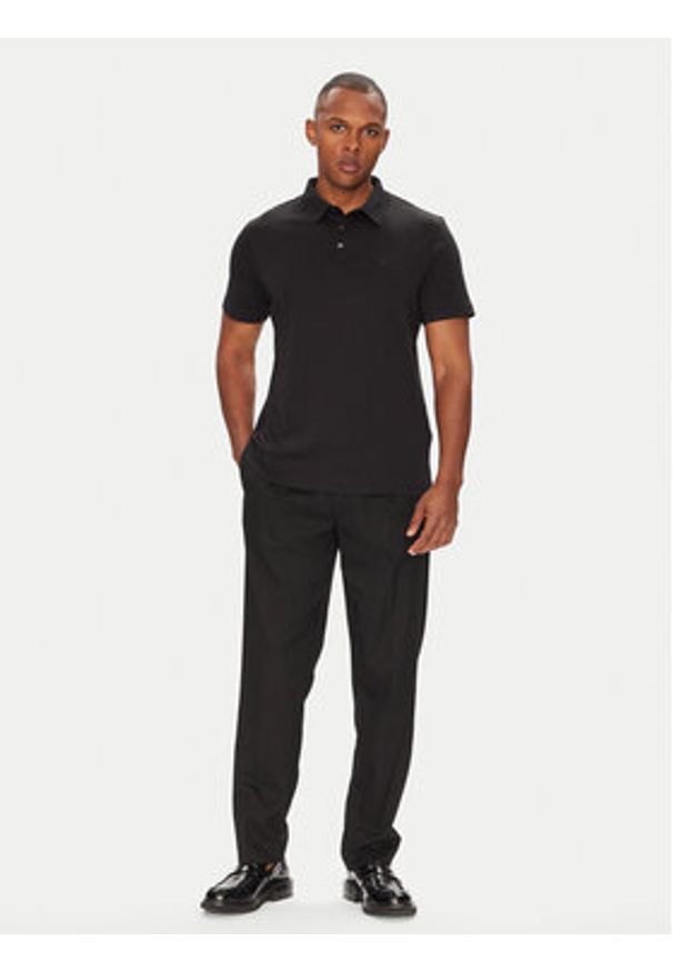 Calvin Klein Polo Supima LV04LB276G Czarny Regular Fit. Typ kołnierza: polo. Kolor: czarny. Materiał: bawełna